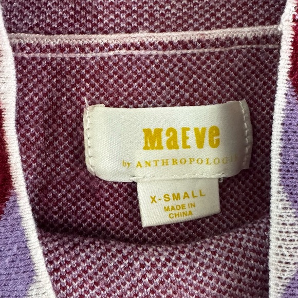 Anthropologie Maeve Burgundy and Lavender Knit - Picture 2 of 5